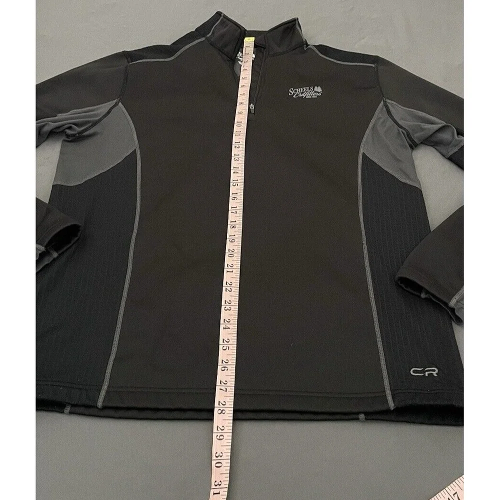 Scheels Outfitters Pullover Sweater Men's Large Black Jacket 1/4 Zip Long Sleeve